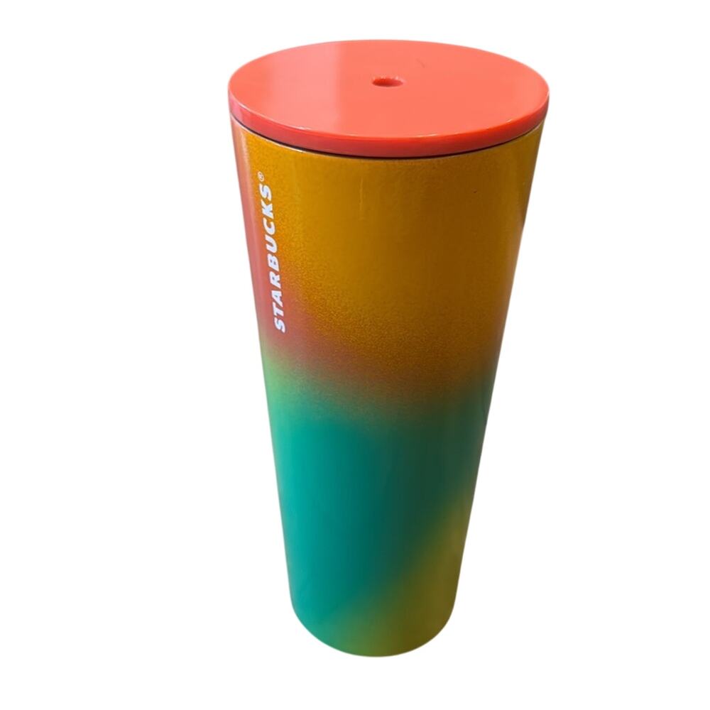 Starbucks Stainless Steel Rainbow Ombre Tumbler Venti 24 oz